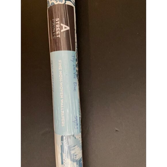 Anthropologie Joy De Vie Blue Toile Wallpaper NEW Roll - Picture 8 of 11